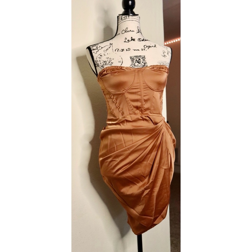 Mocha Satin Dress